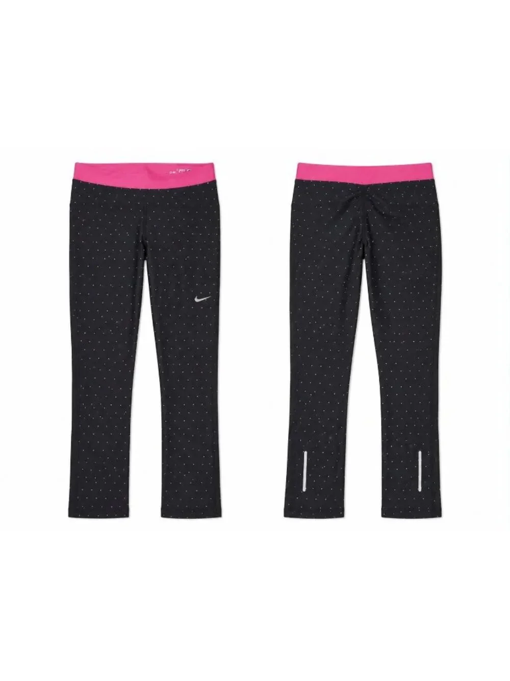 Nike Women’s Dri-FIT Black and Pink Printed Leggings Size XS skud